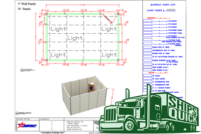 Used National Partitions Inplant Office - 17'2.5" x 11'2"